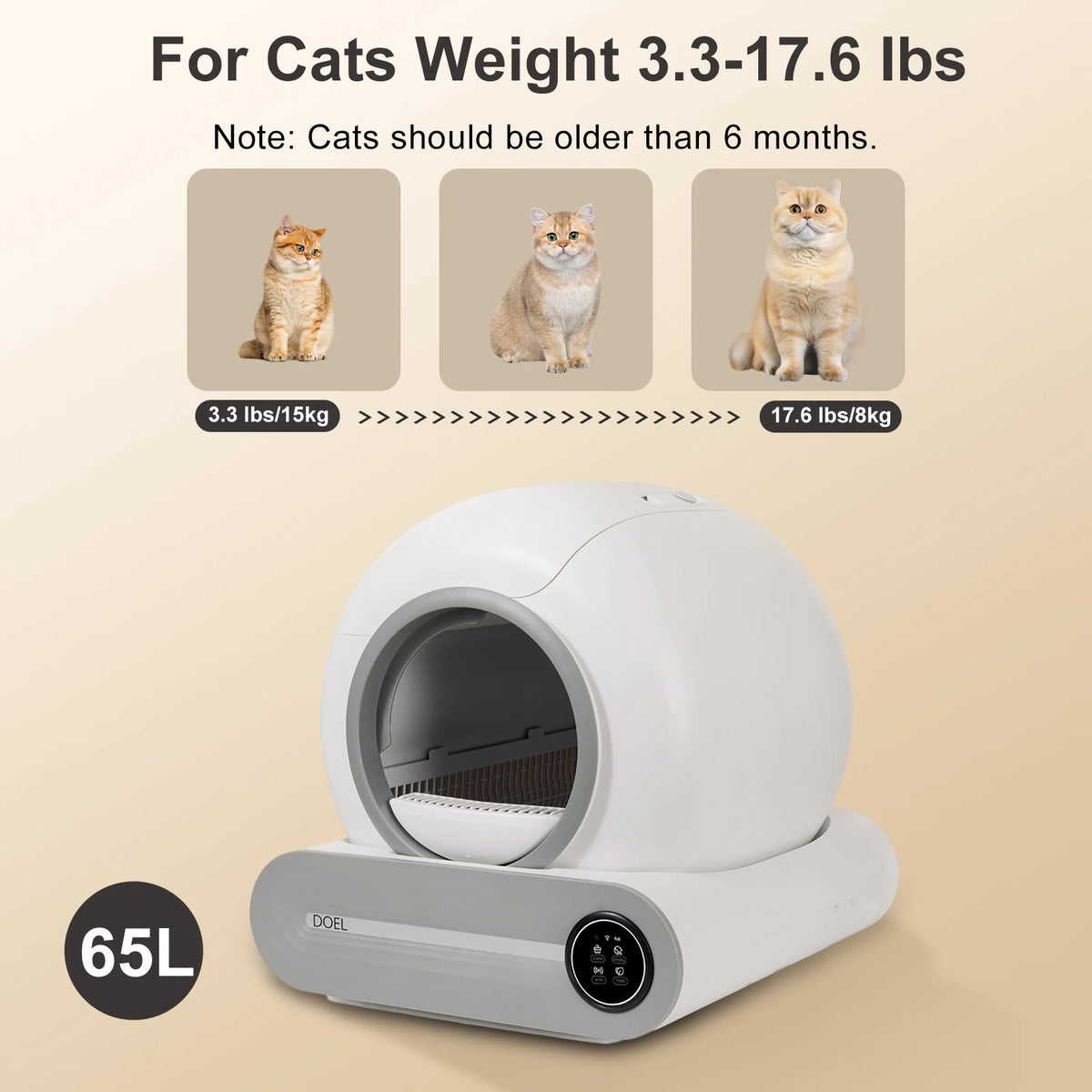 DOEL Automatic Smart Self Cleaning Cat Litter Box With App
