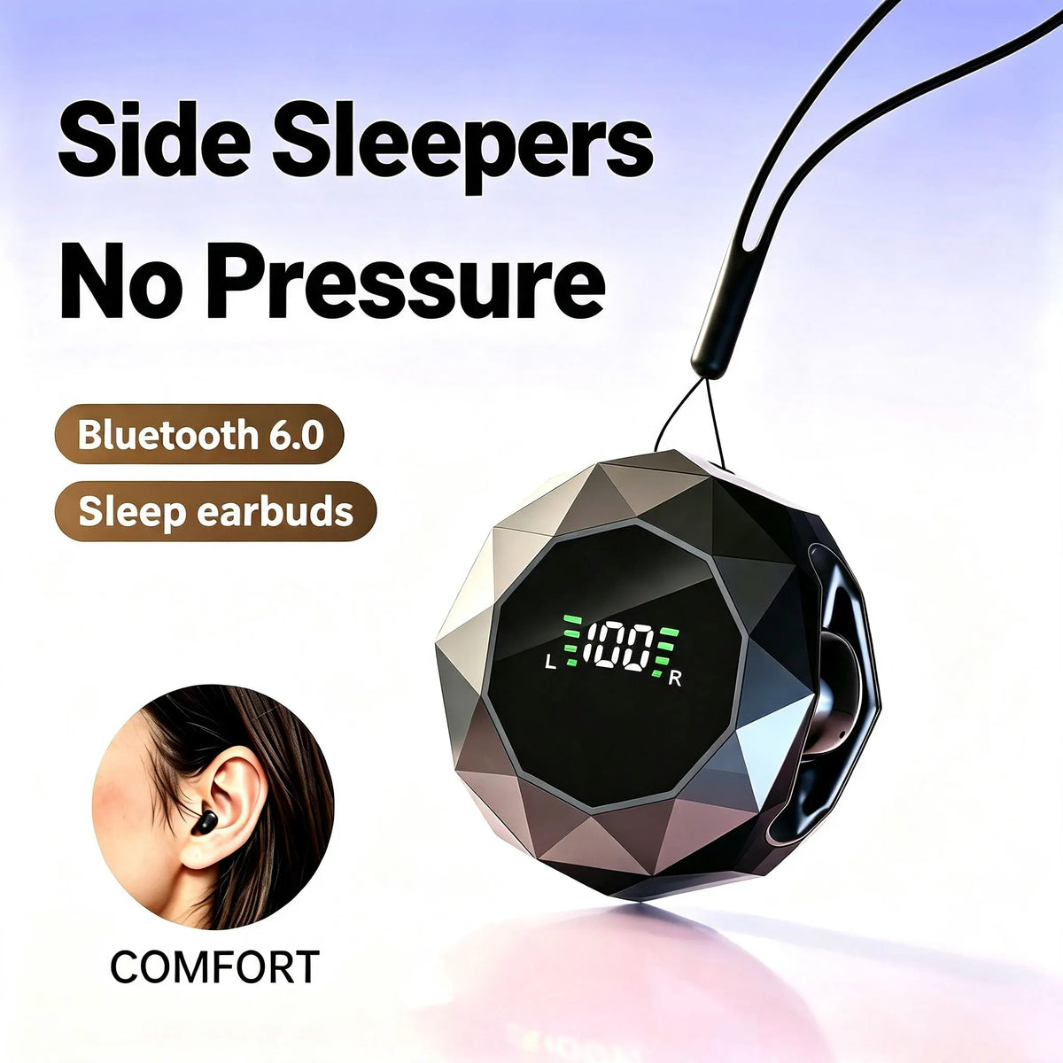 SHUKE Wireless Sleep Earbuds With Noise Reduction For Side Sleepers