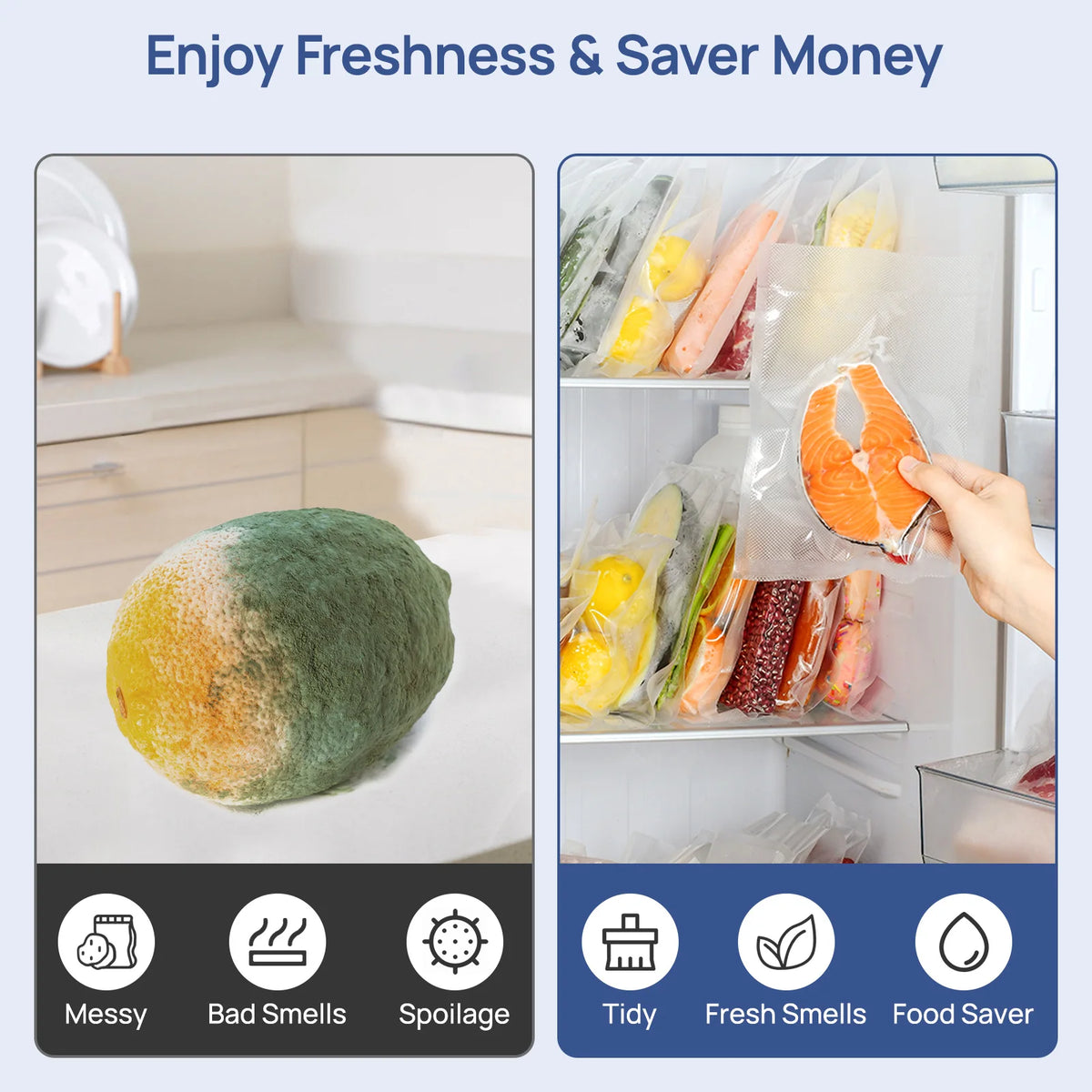 Seatao Automatic Vacuum Sealer With Integrated Storage And Cutter