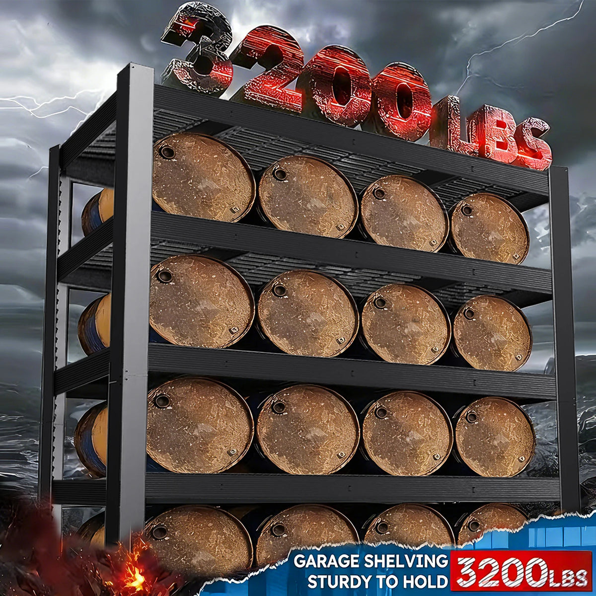 Industrial Heavy Duty Metal Storage Rack For Garage And Warehouse