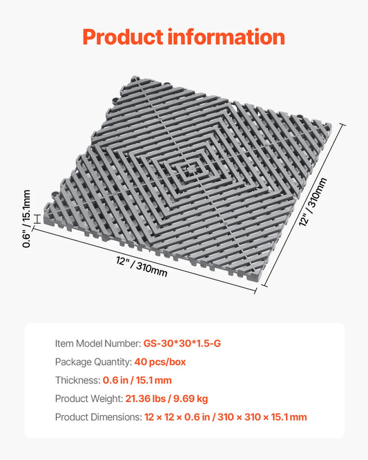 SucceBuy Interlocking Drainage Floor and Shower Mat Tiles