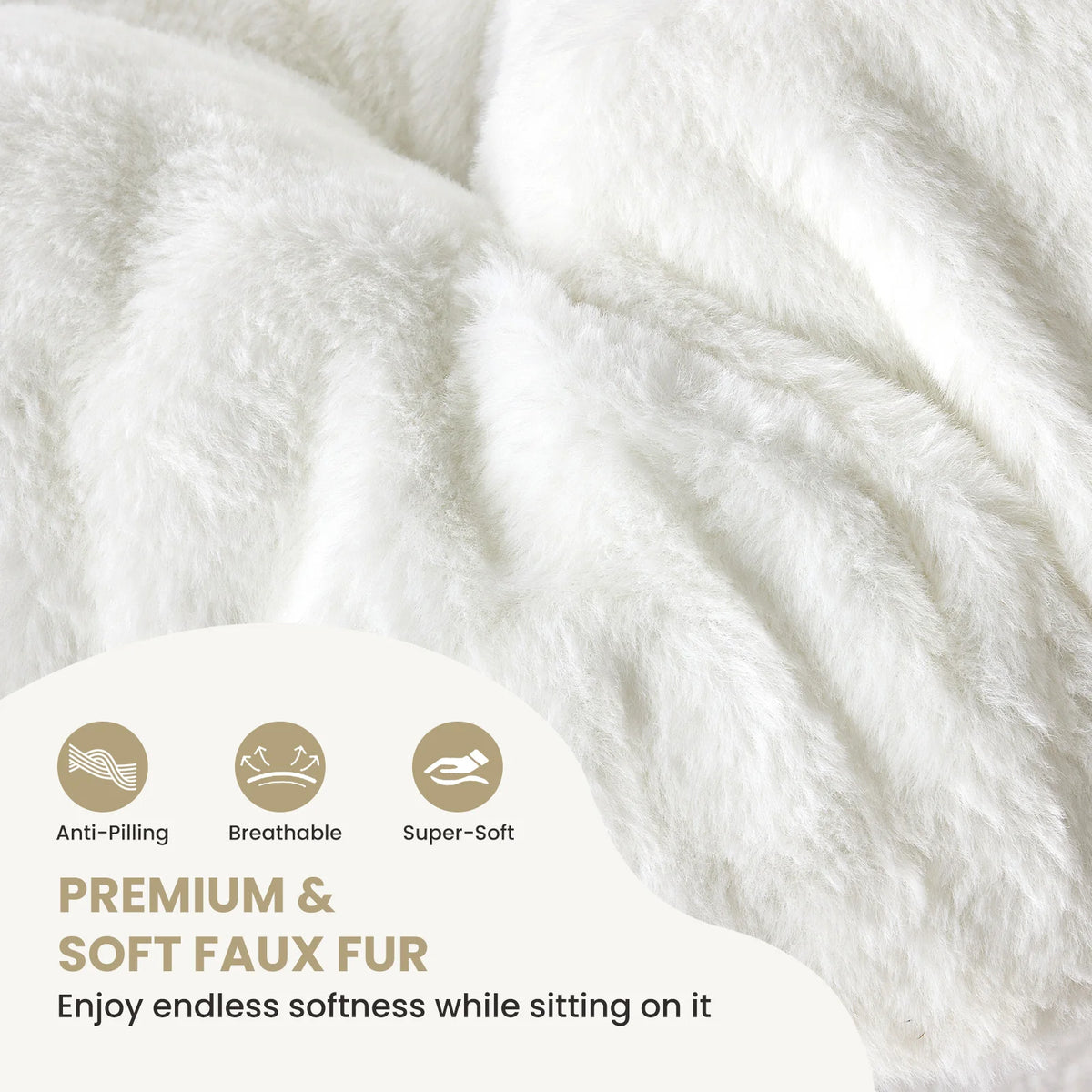 JHK Folding Faux Fur Saucer Chair For Cozy Lounge Seating
