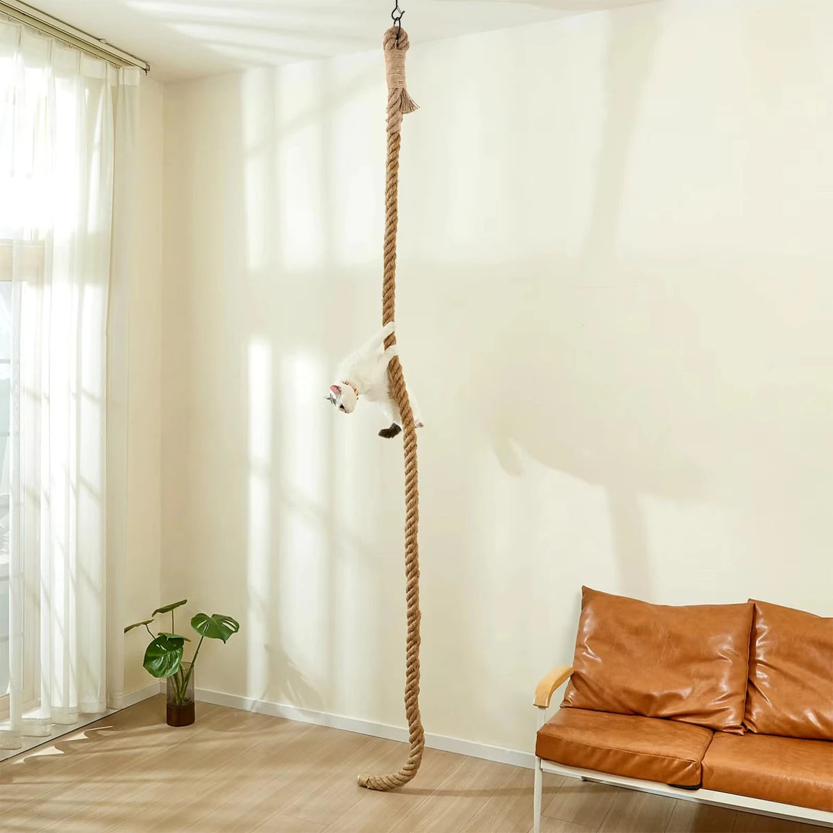 CWV Cat Sisal Wall Mounted Climbing Rope Scratching Post Toy