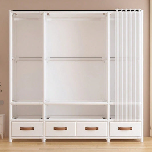 Portable Wardrobe Closet With Drawers Hanging Rods And Storage Shelves