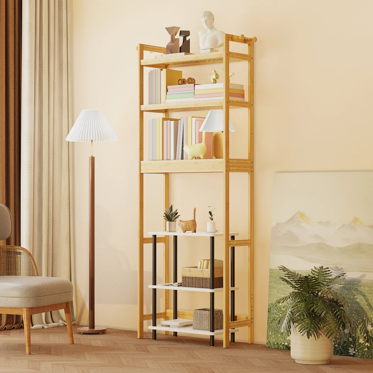 Bamboo Over Toilet Shelf Bathroom Storage Organizer Rack