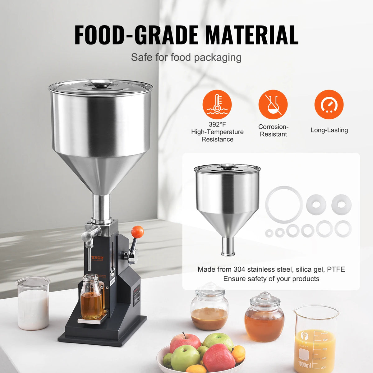 VEVOR Manual Liquid Filling Machine With Stainless Steel Hopper