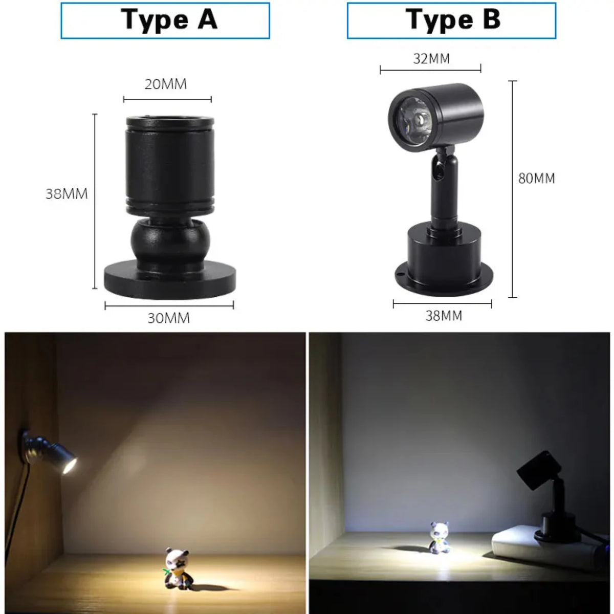 USB LED Spotlight for Jewelry Cabinet and Showcase Lighting