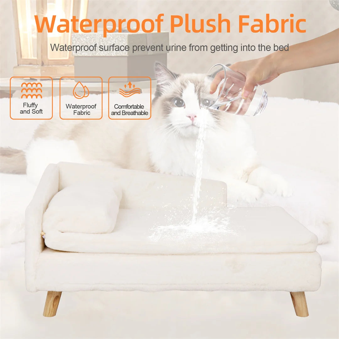 Waterproof L Shape Pet Sofa Bed With Plush Cushion