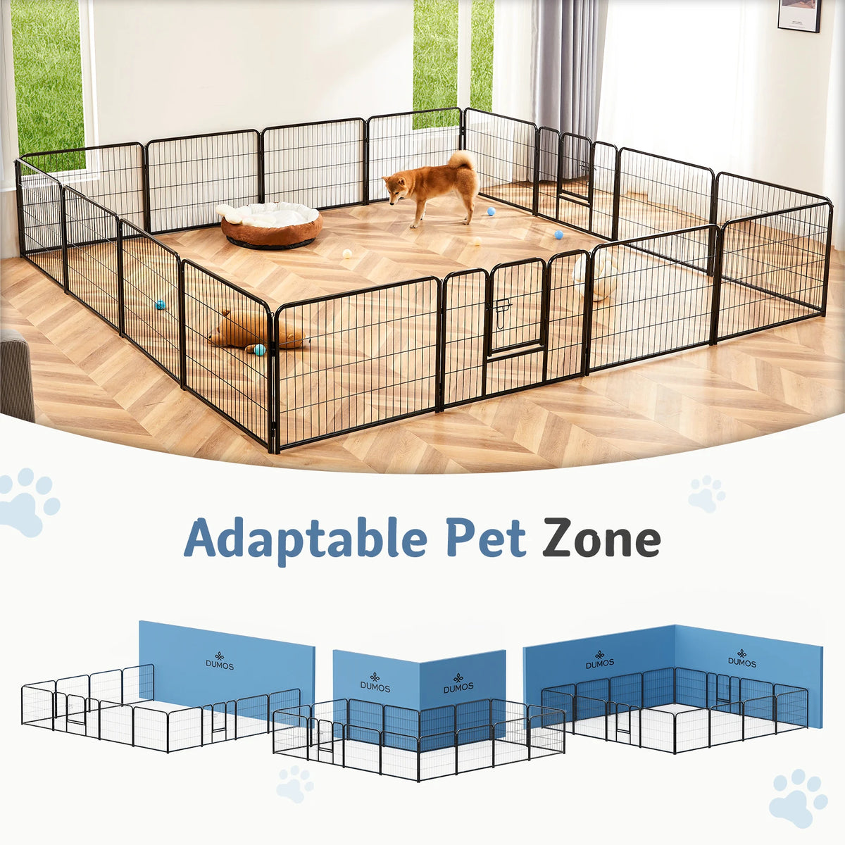 JHK Foldable Metal Dog Playpen For Yard And Camping