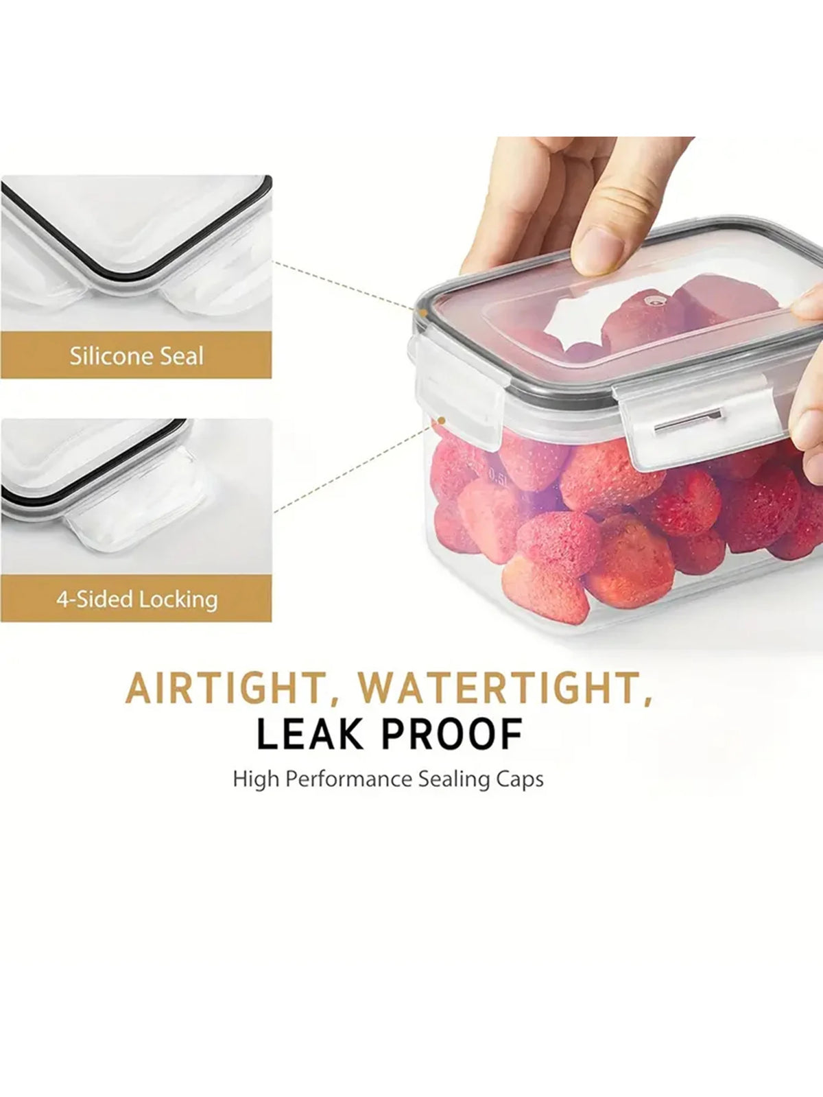 Airtight Food Storage Containers With Labels For Fresh Kitchen Organization