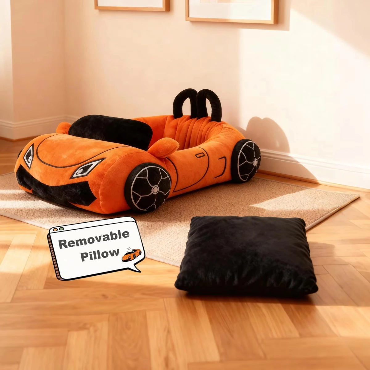 CWV Cozy Coral Fleece Supercar Design Pet Bed For Cats