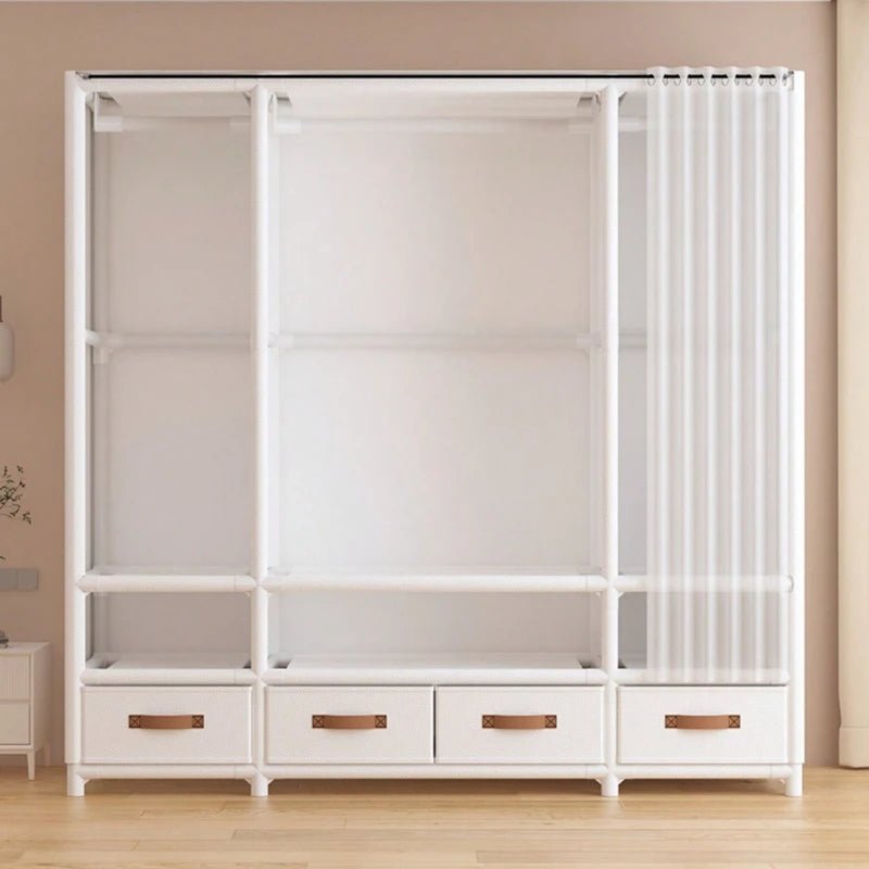 Portable Wardrobe Closet With Drawers Hanging Rods And Storage Shelves