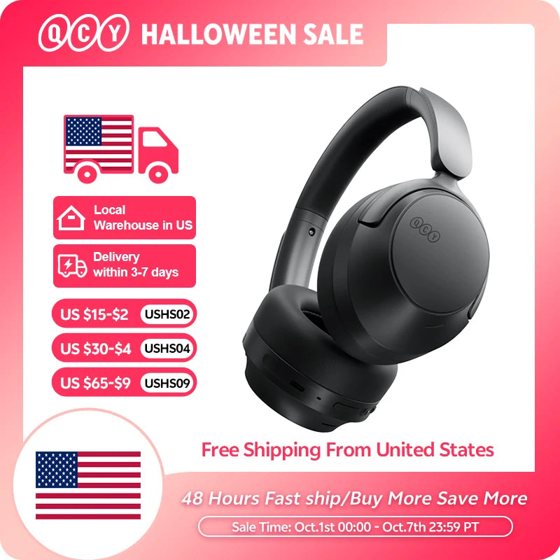 QCY H3S Wireless Headphones With Adaptive Noise Cancellation