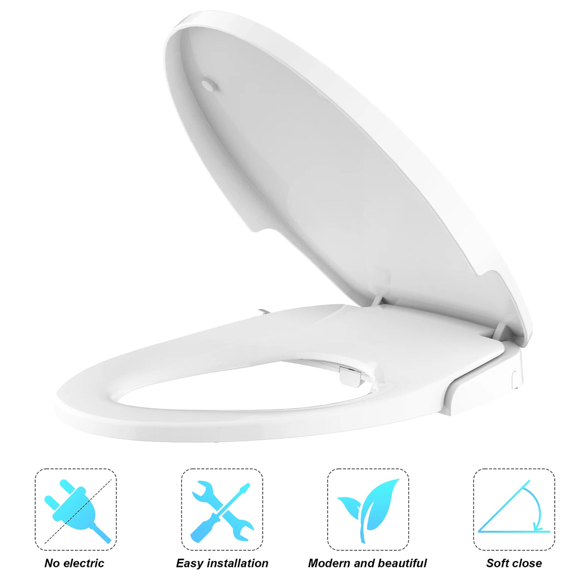 Twister Non Electric Round Bidet Toilet Seat Dual Nozzle