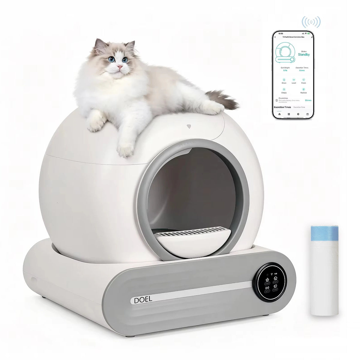 DOEL Automatic Smart Self Cleaning Cat Litter Box With App