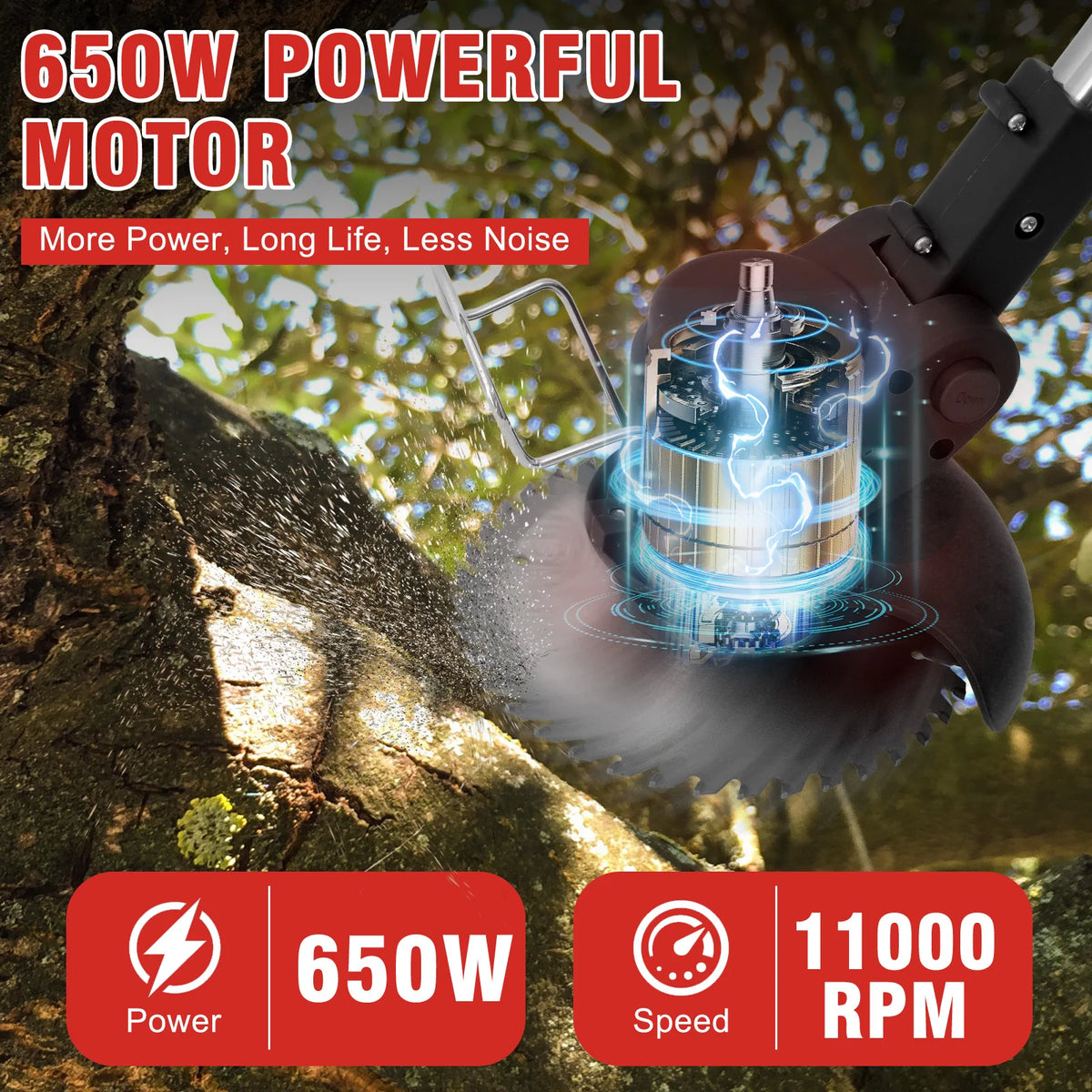 21V Cordless 3-In-1 Electric Lawn Trimmer With Battery Charger