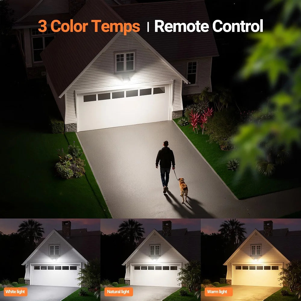 Intelamp Outdoor Solar Flood Lights With Dusk To Dawn Sensor