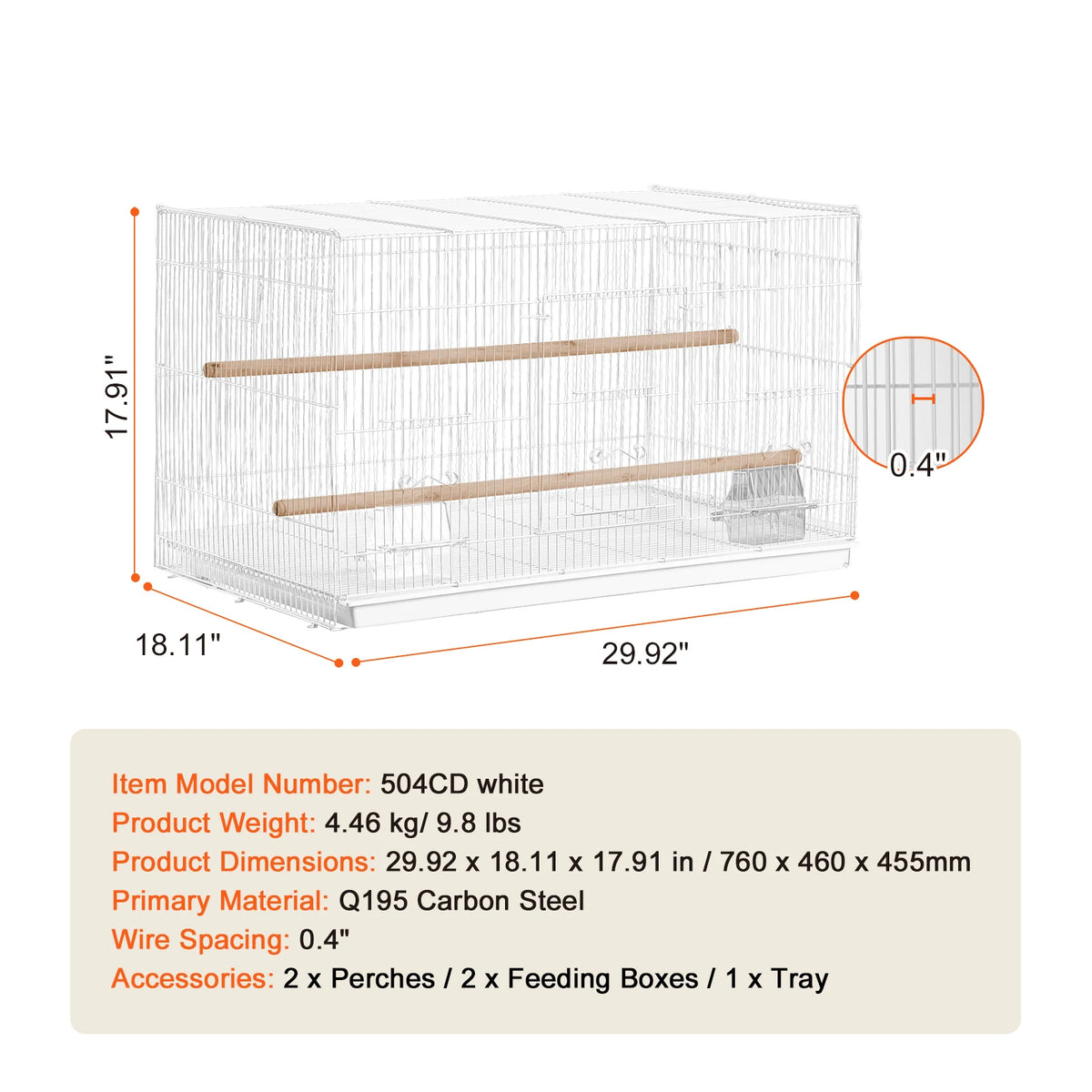 Succebuy Stackable Divided Small Bird Cage With Travel Handle