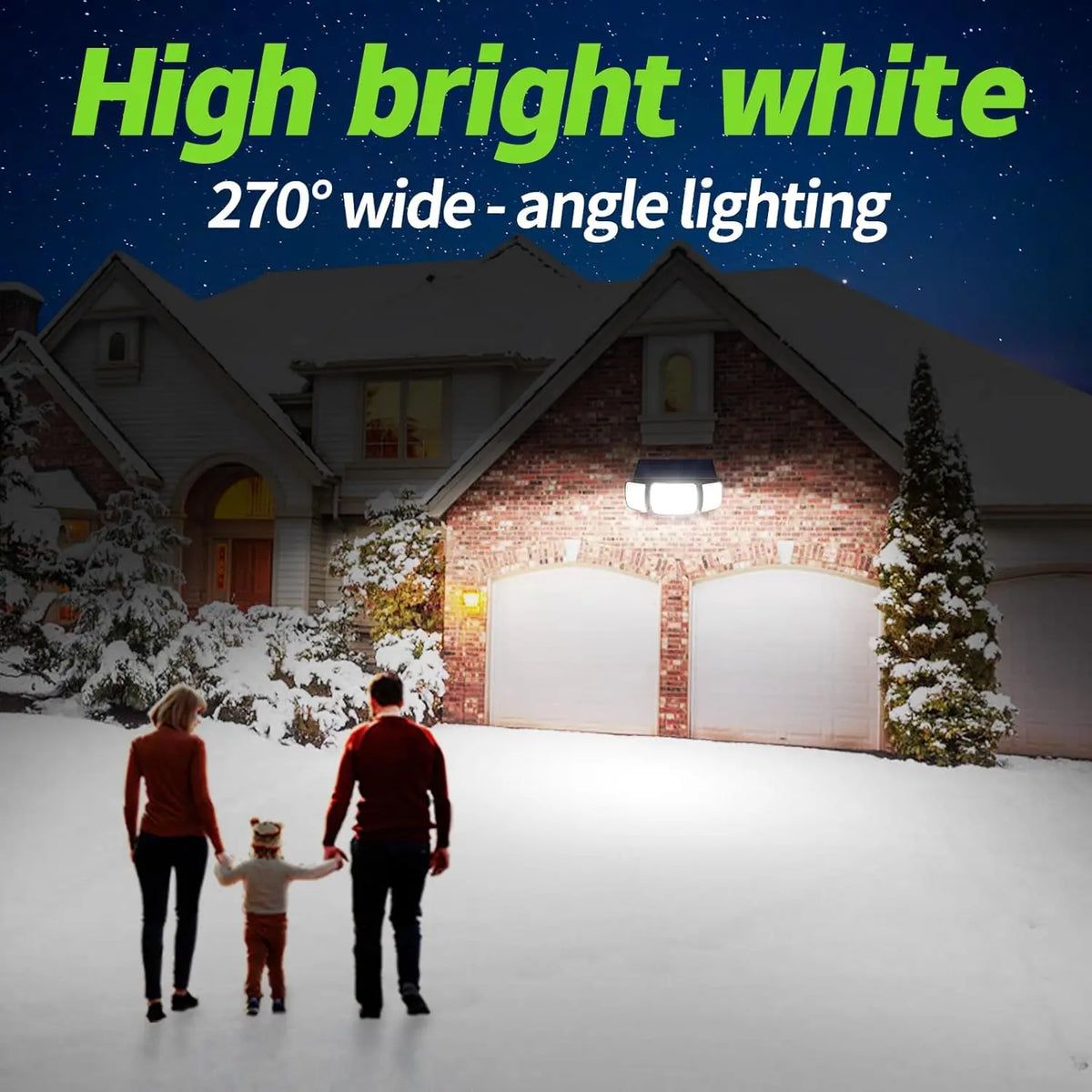 Intelamp Outdoor Solar LED Security Spotlight With Motion Sensors