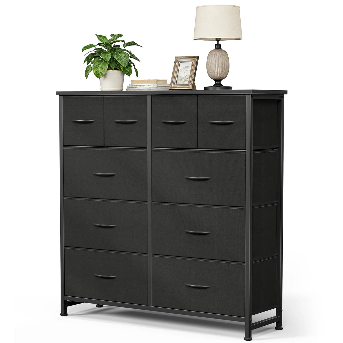 JHK Modern Fabric Drawer Storage Cabinet With Steel Frame