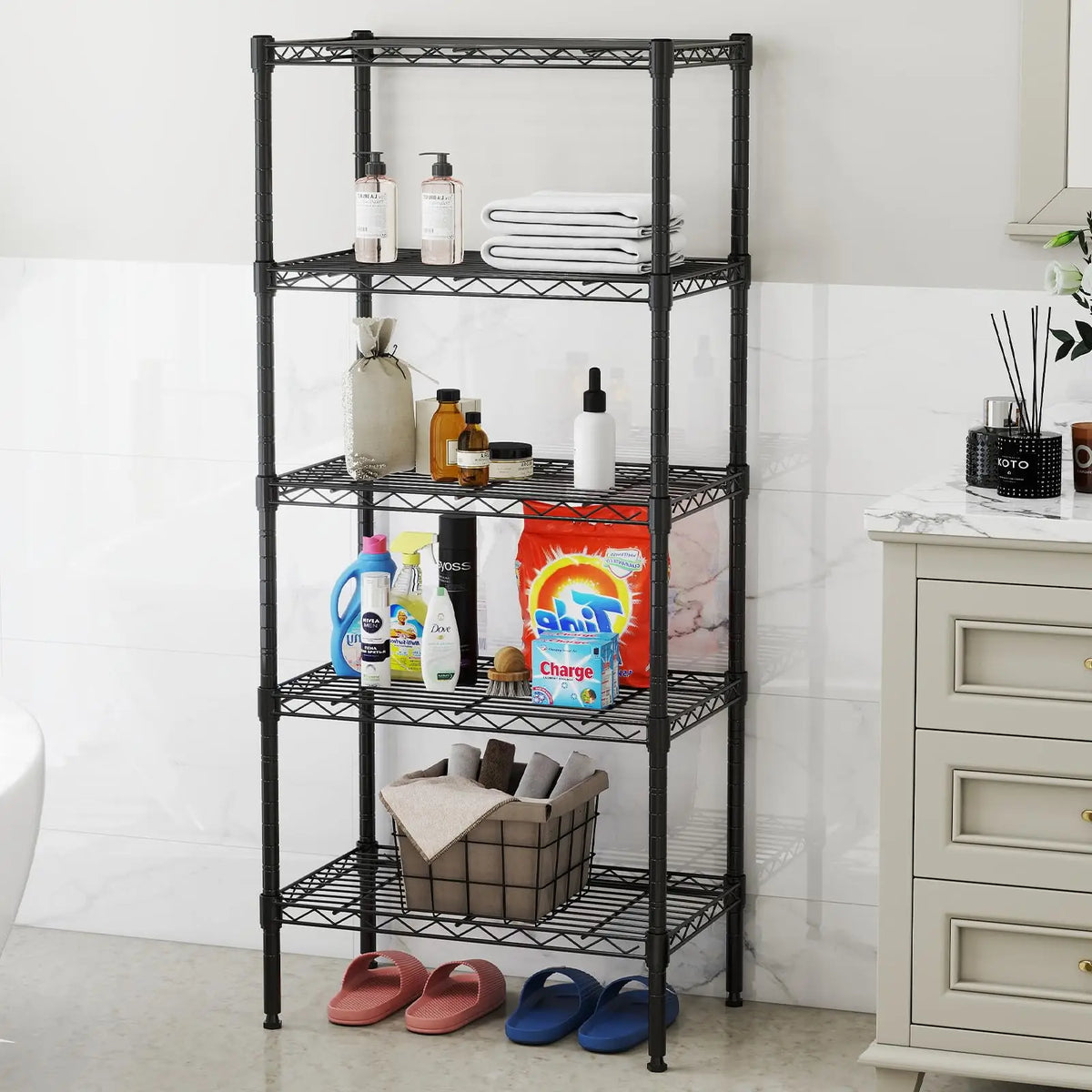 JHK Adjustable Metal Wire Storage Rack Heavy Duty Stand