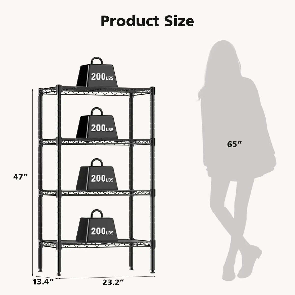 JHK Adjustable Metal Wire Storage Rack Heavy Duty Stand