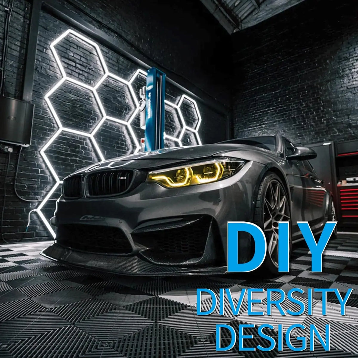 Honeycomb Hexagon LED Garage Lighting for Workshops and Auto Detailing