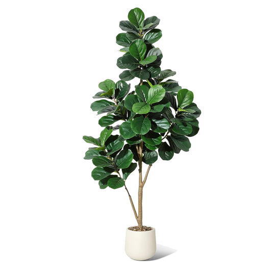 HiMiss Realistic Artificial Fiddle Leaf Fig Tree For Home