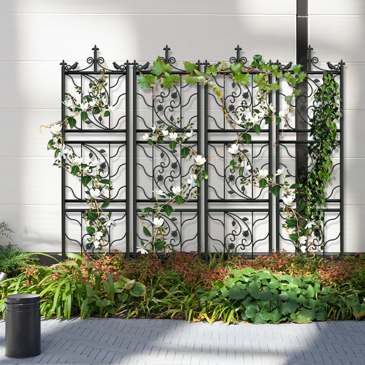 Decorative Metal Garden Trellis Panel for Climbing Plants and Flowers