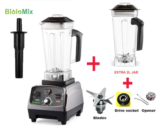 BioloMix Heavy Duty Commercial Blender With Timer For Smoothies