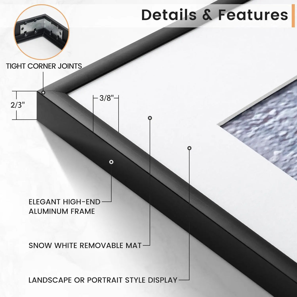 Aluminum Picture Frames With Mats For Wall Art Display