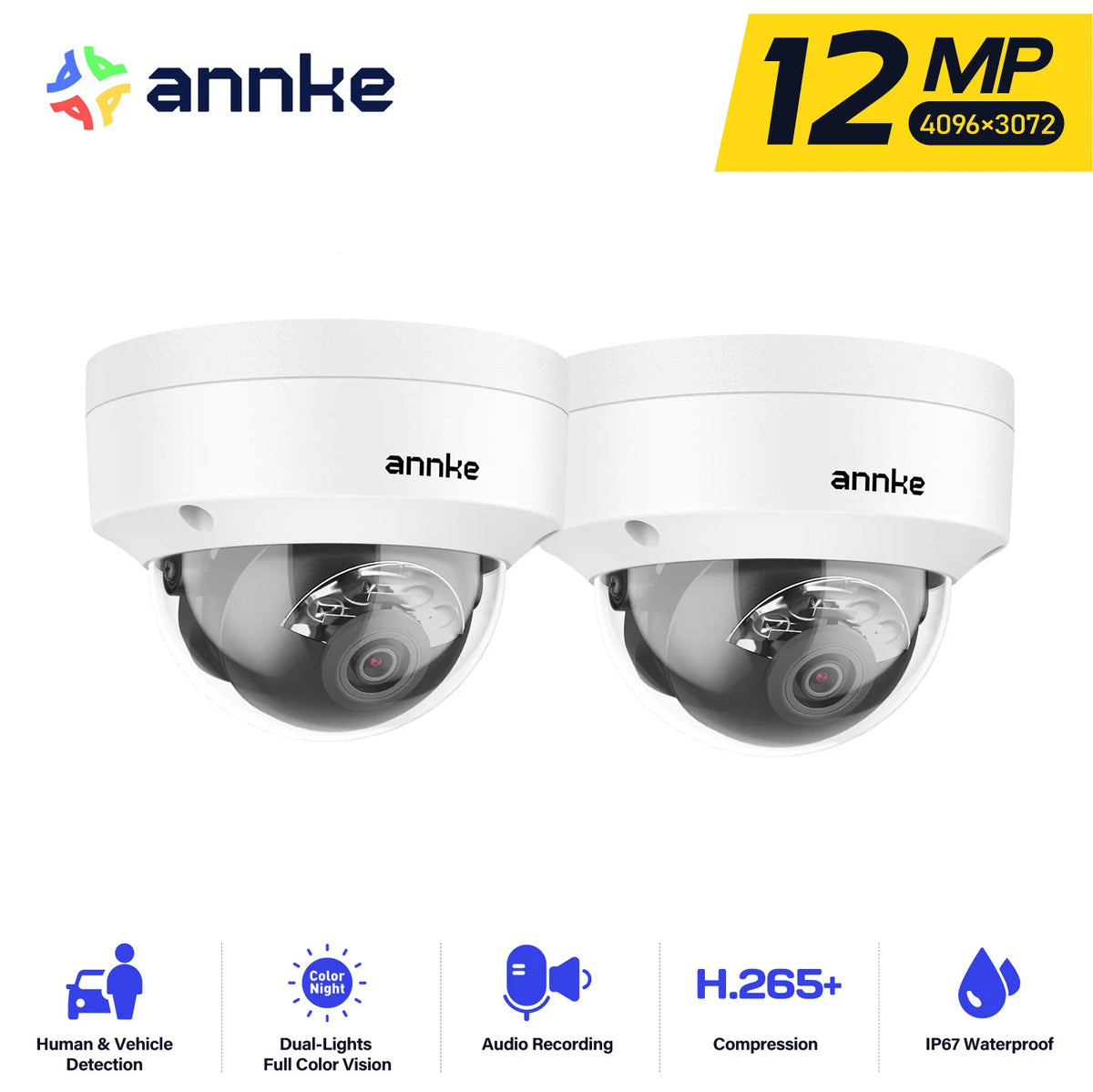 Annke 12MP Outdoor POE Security Camera AI Human Detection