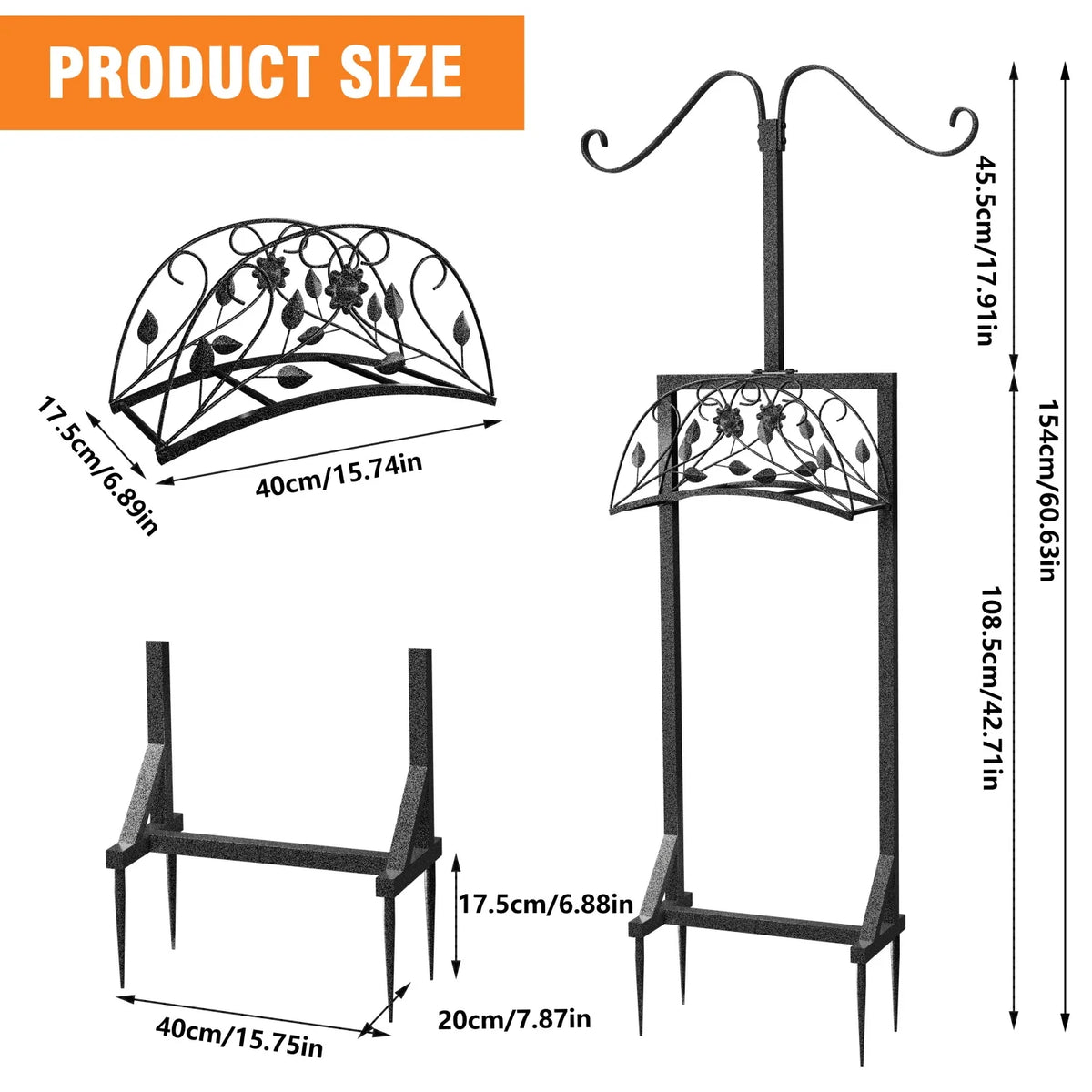 Heavy Duty Metal Garden Hose Holder With Spikes And Hooks