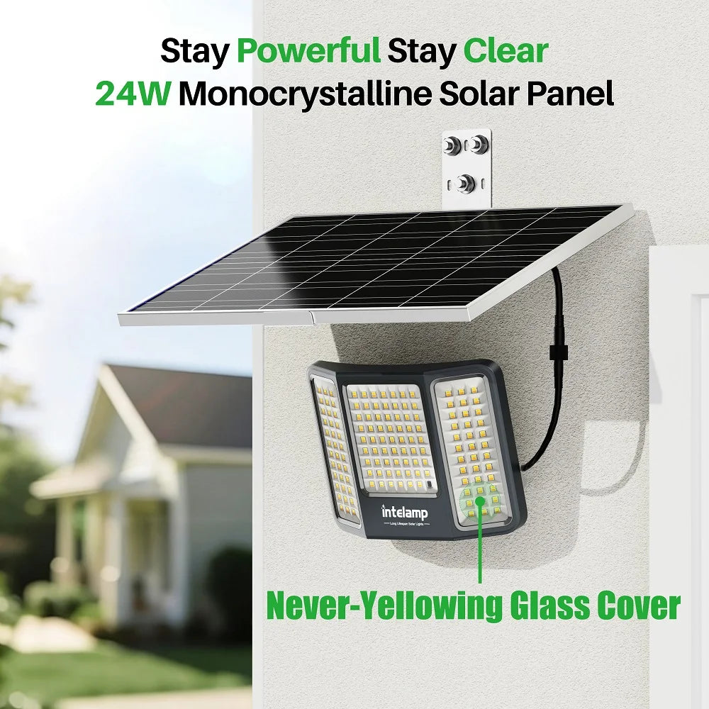 Intelamp Outdoor Solar Flood Lights With Dusk To Dawn Sensor