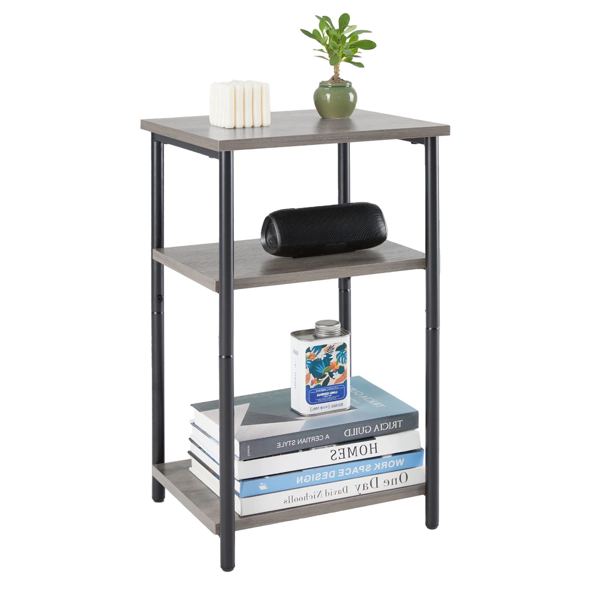 JHK Modern Steel Frame Side Table for Home Living Spaces