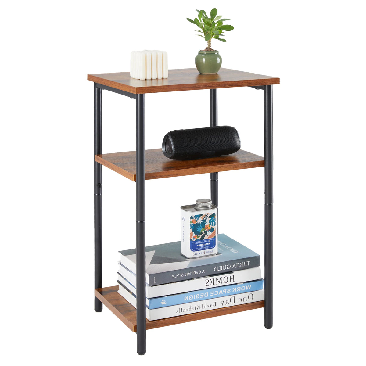 JHK Modern Steel Frame Side Table for Home Living Spaces
