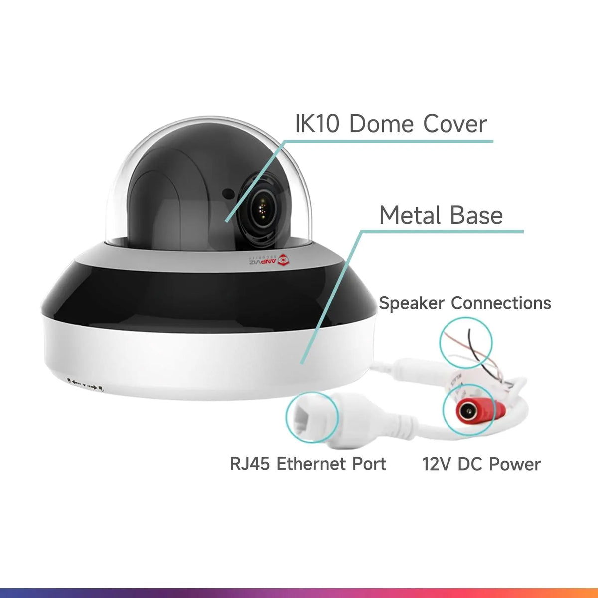 Anpviz 4MP PoE PTZ Dome Camera 4X Zoom Network Surveillance