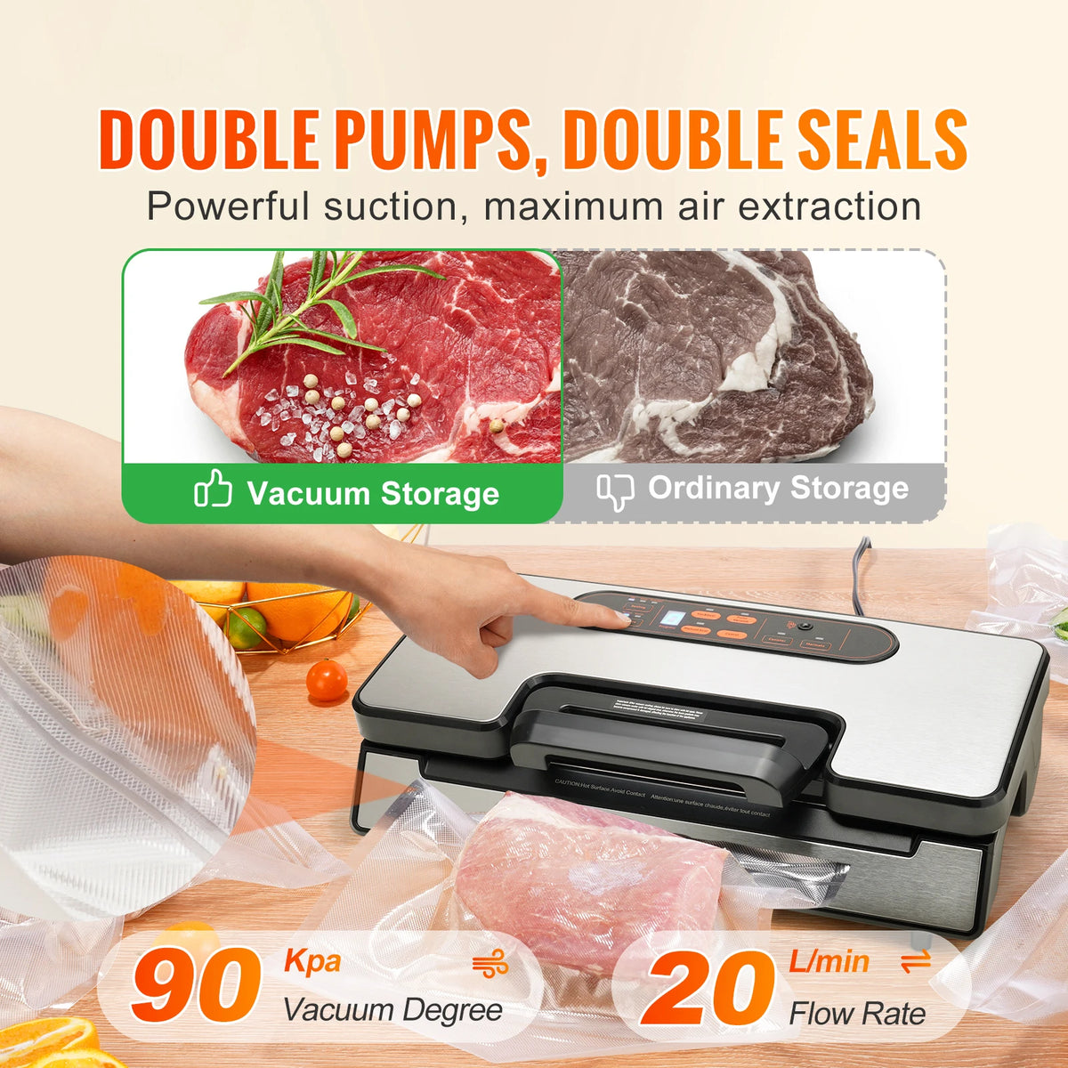 SucceBuy Food Vacuum Sealer Machine for Fresh Kitchen Storage