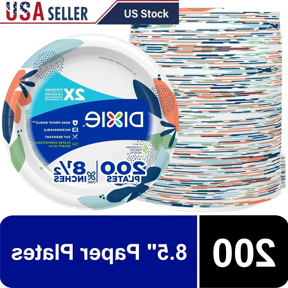 Compostable Disposable Paper Plates Durable Leak Resistant And Microwave Safe