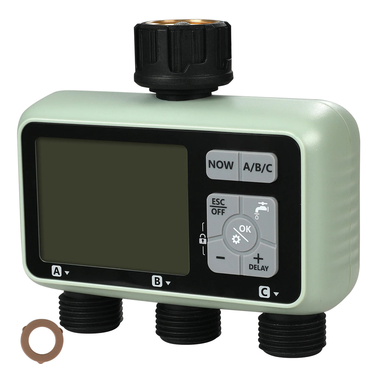 SucceBuy 3 Outlet Water Timer Lcd Manual Control Hose Sprinkler