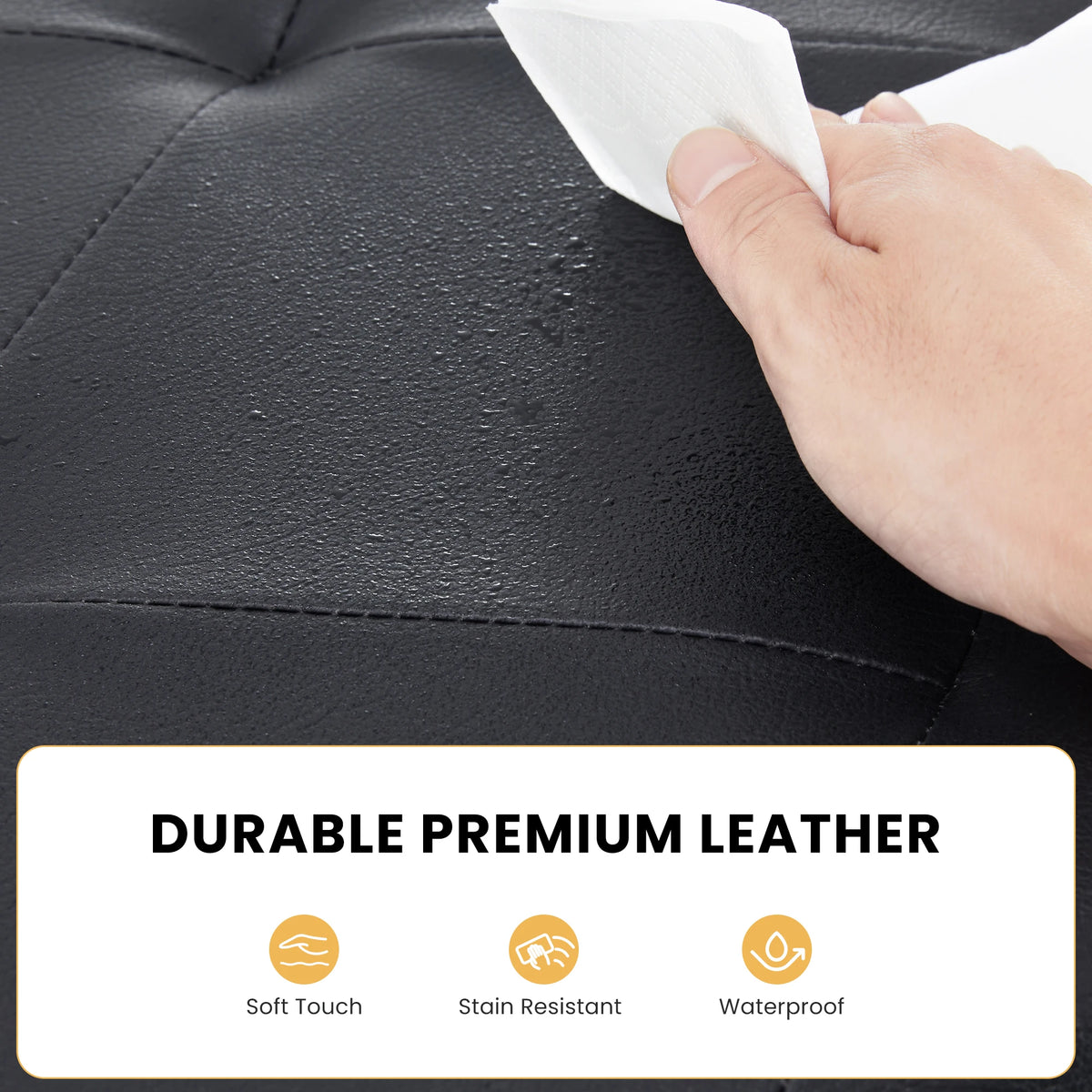 JHK Heavy Duty Synthetic Leather Storage Ottoman Footrest Bed Bench