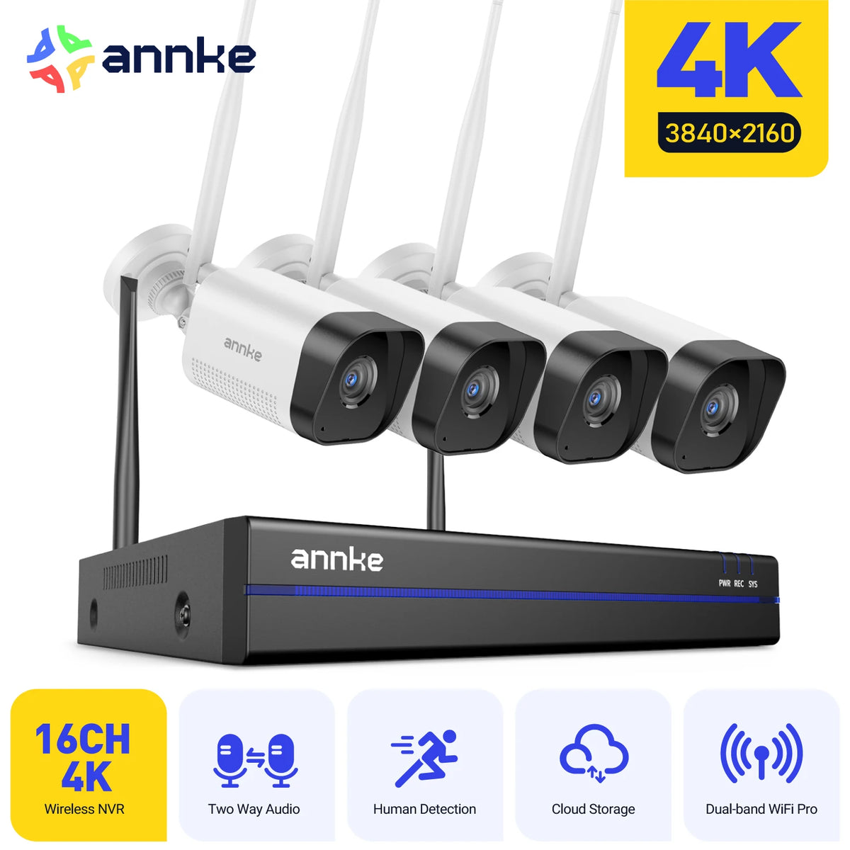 Annke 8MP Wireless Security Camera System With Smart Motion Tracking
