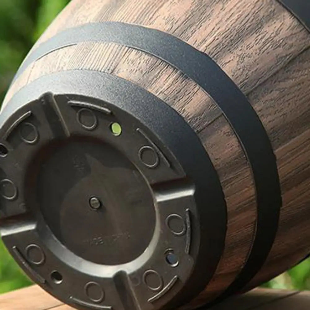 Rustic Farmhouse Faux Wood Whiskey Barrel Planter With Drainage