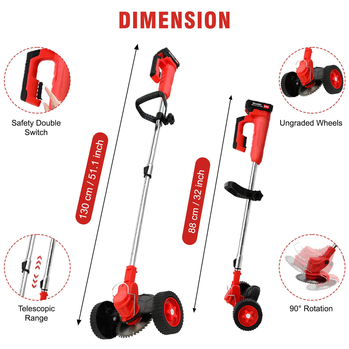 Cordless Electric Grass Trimmer And Brush Cutter For Gardening