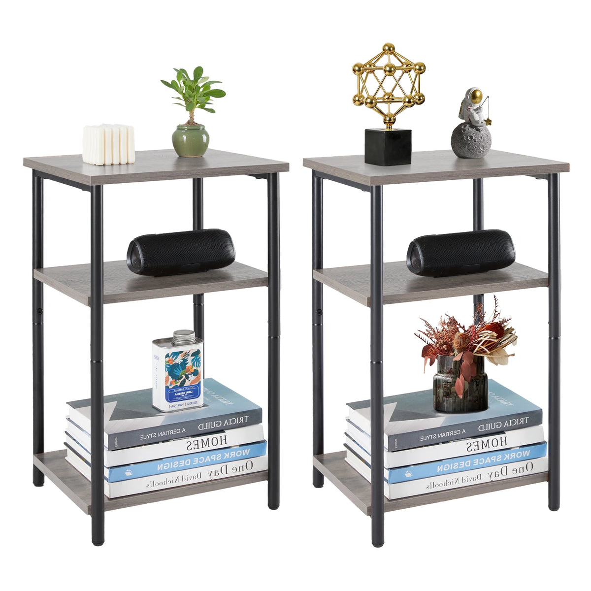 JHK Modern Steel Frame Side Table for Home Living Spaces