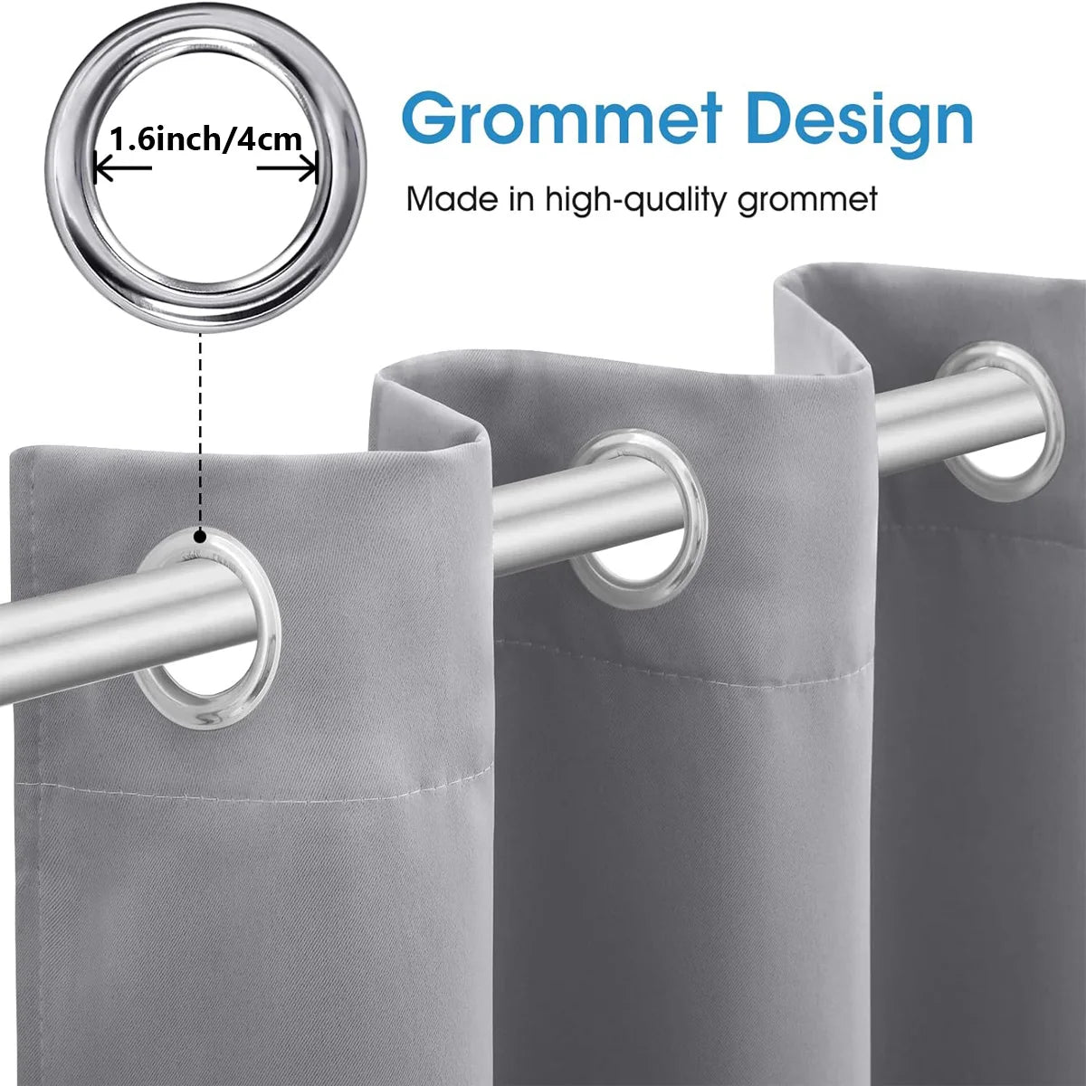 Blackout Heat Insulated Thermal Grommet Window Curtain Set