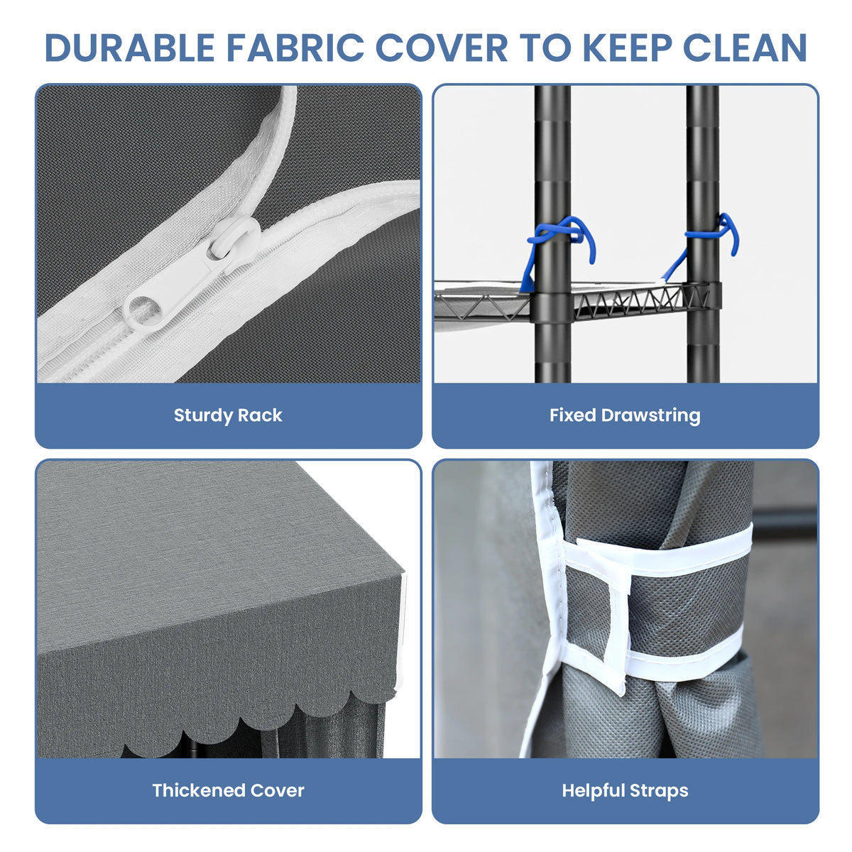 Freestanding Metal Clothes Rack And Heavy Duty Storage Organizer