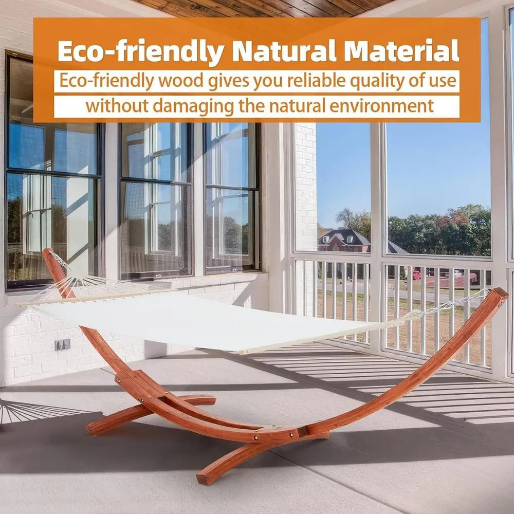 Heavy Duty Two Person Polyester Hammock with Durable Outdoor Stand