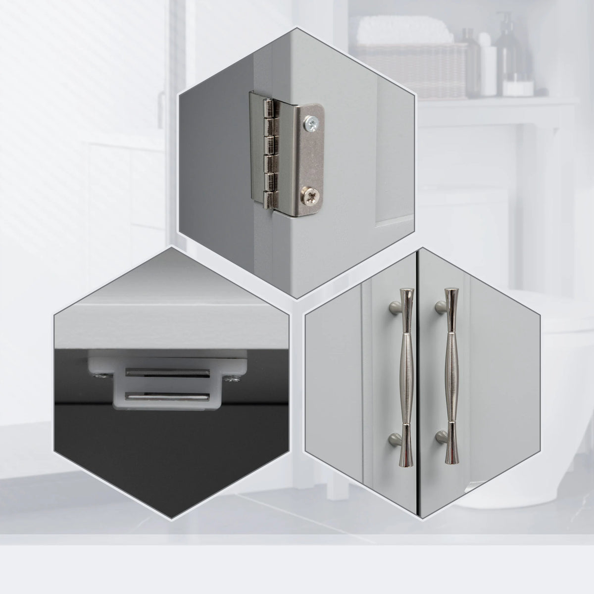 Kleankin Modern Over The Toilet Storage Cabinet With Bathroom Organizer