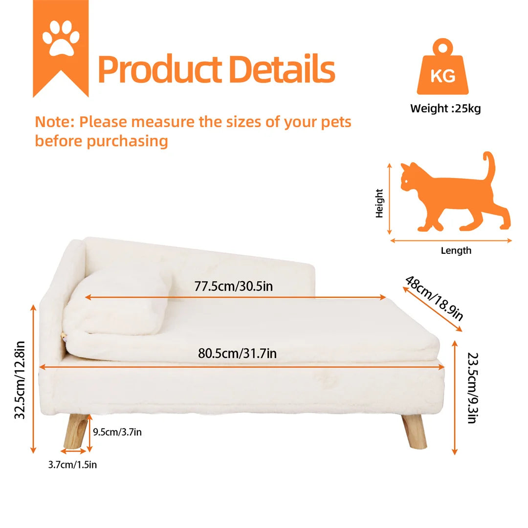 Waterproof L Shape Pet Sofa Bed With Plush Cushion